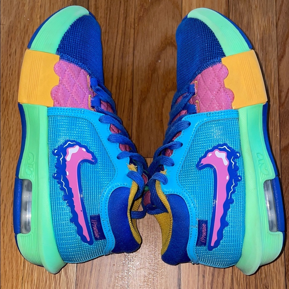 Nike LeBron Witness 8.  "I Promise" colorway.  Size 7.5.  Blue, Pink, Green